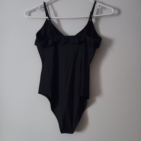 New WILFRED Black V Neck Ruffle SPADA Bodysuit XS - Picture 1 of 4
